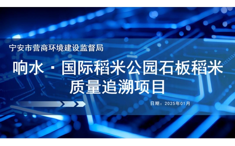 喜报！我市《响水&middot;国际稻米公园石板稻米质量追溯项目》成功入选&ldquo;黑龙江省数字政府数智创新应用典型案例&rdquo;
